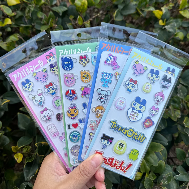 Pegatinas Kawaii Tamagotchi de PVC en Relieve para Estudiantes, Decoración para Fundas de Teléfono, Cuadernos, Maletas, Botellas de Agua, Recompensas para Niños y Niñas