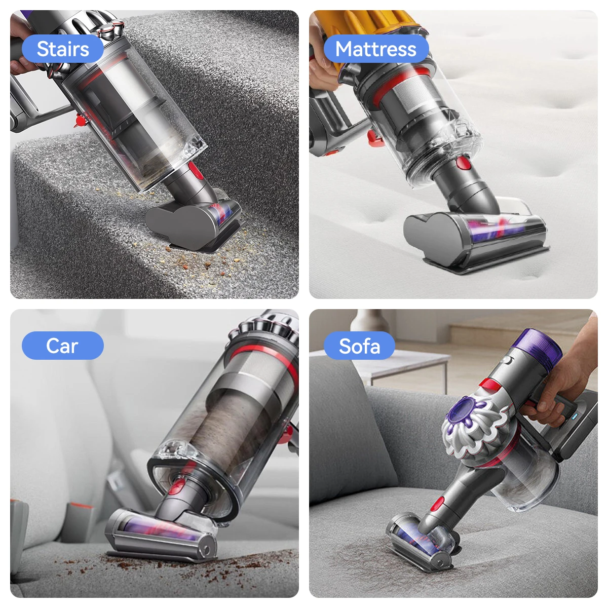 مرفق فرشاة صغير مضاد للتشابك متوافق مع مكنسة كهربائية لاسلكية V7 V8 V10 V11 V15، مثالية لأسرة الأرائك ومقاعد السيارة