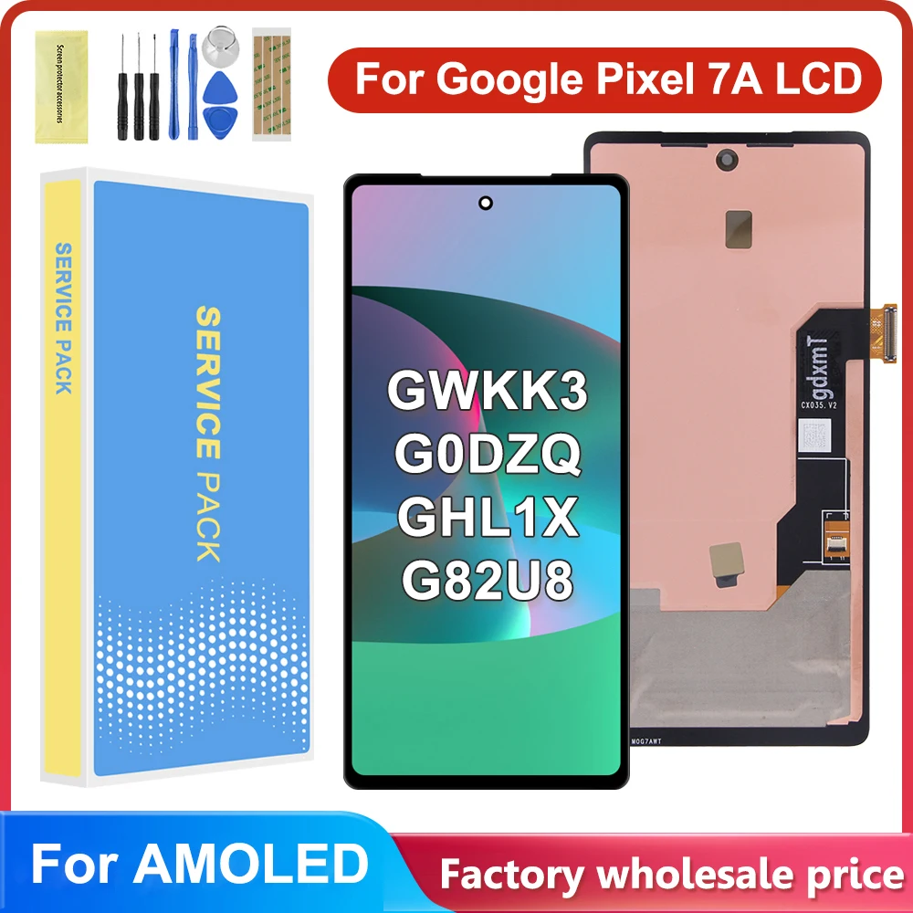 

OLED For Google Pixel 7A LCD Display GWKK3, GHL1X, G0DZQ, G82U8 Touch Screen Digitizer Assembly Replacement