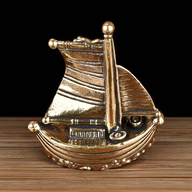 

Pure Brass Smooth Sailing Sailboat Home Office Desktop Ornament Sailboat Craft Decoration Brass Wholesale