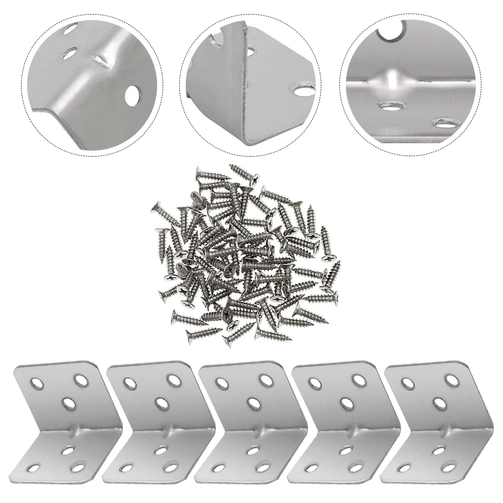 

Stainless Steel Corner Bracket Heavy Duty Angle Joint Brace Fitting Wardrobes Cabinets Furniture Reinforcement Bracket