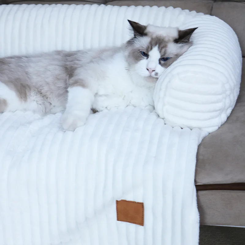 

Striped Autumn and Winter U-Shaped Pillow Dog Bed Removable and Washable Pet Cushion Thin