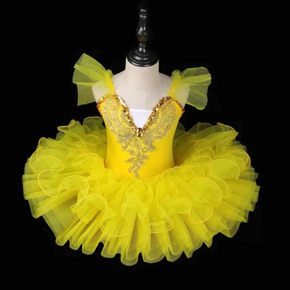 Mode Pailletten Kinderen Ballet Jurk Strass Moderne Ballet Tutu Puffy Feestjurk Danskostuums Dans
