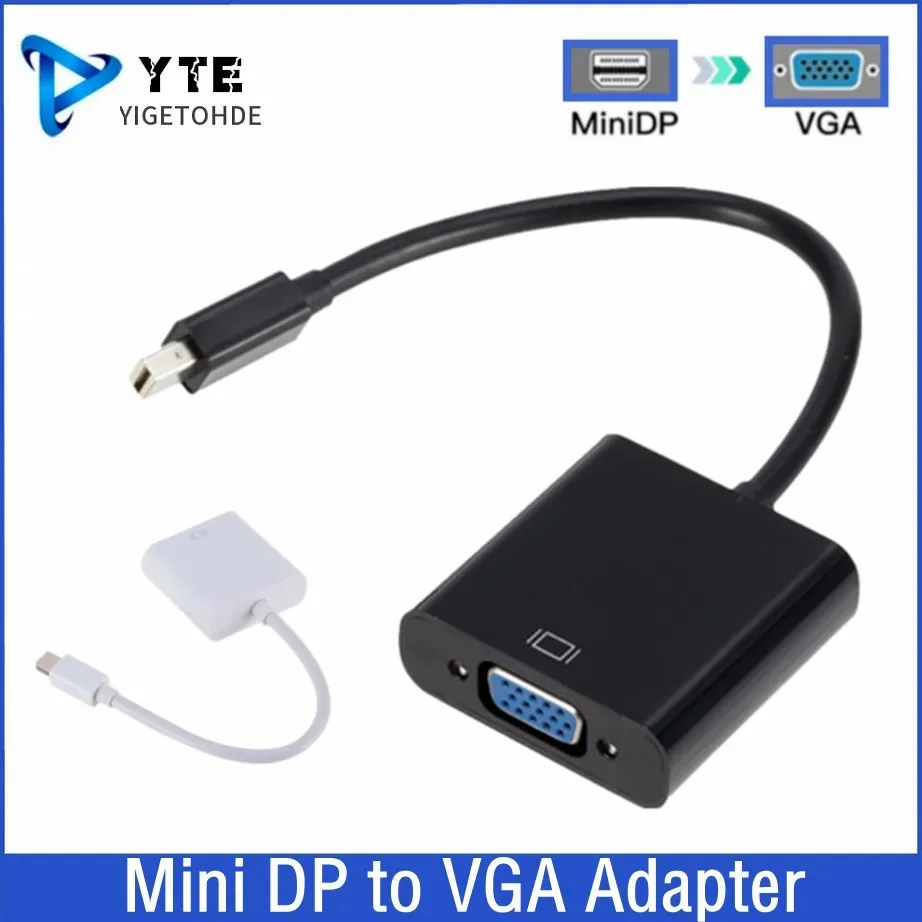 

YIGETOHDE Mini DP to VGA Video Adapter HD 1080P Thunderbolt Male Display Port to Female VGA Cables Displayport to VGA DP Adapter