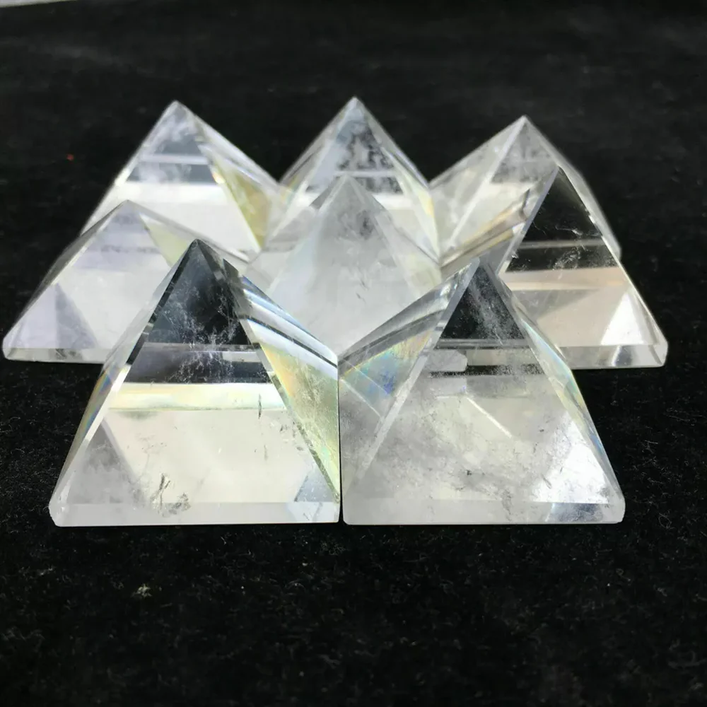 Natural transparent quartz pyramid crystal 30-35mm obelisk point healing
