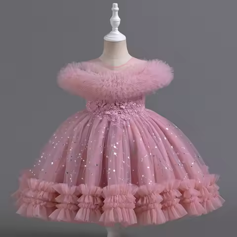 Fashion Princess Dress for Girls Sleeveless Lace Kids Girl Party Dress Summer Children Girls Evening Gown 3-12 Years