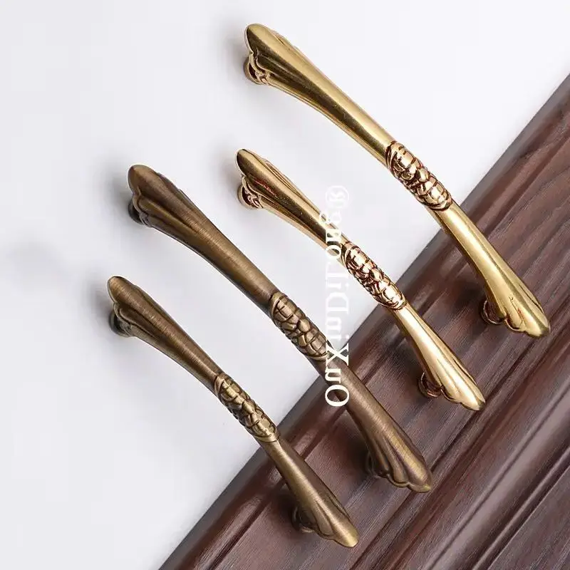 

Retro 4PCS Solid Brass Antique Furniture Handles Drawer Pulls Cupboard Wardrobe Dresser Closet Shoe TV Cabinet Pull Handles Pens