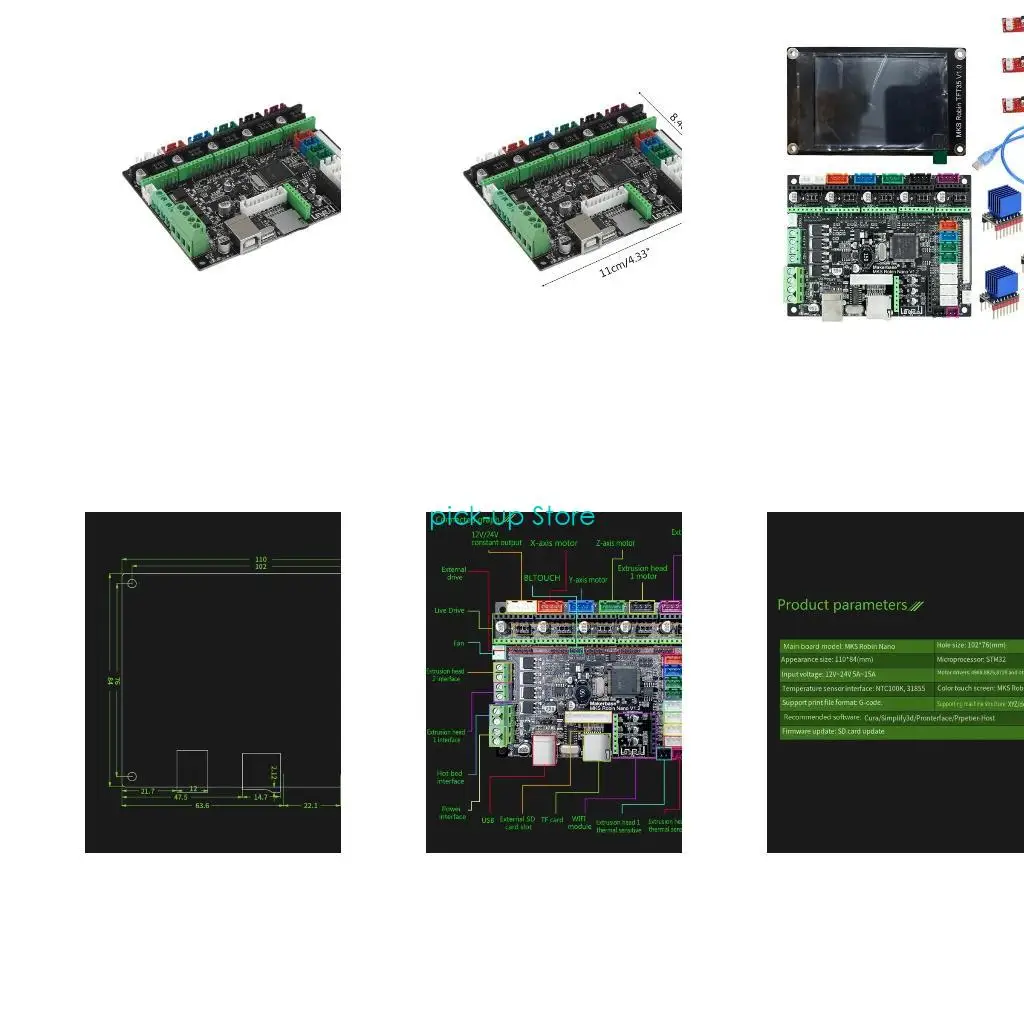 

Q5WA 3D PRINTER PATERS-MAKERBASE MKS ROBIN для V1.2 Управляющая плата TS35 Экран 32-битный TFT35 для сенсорного дисплея USB