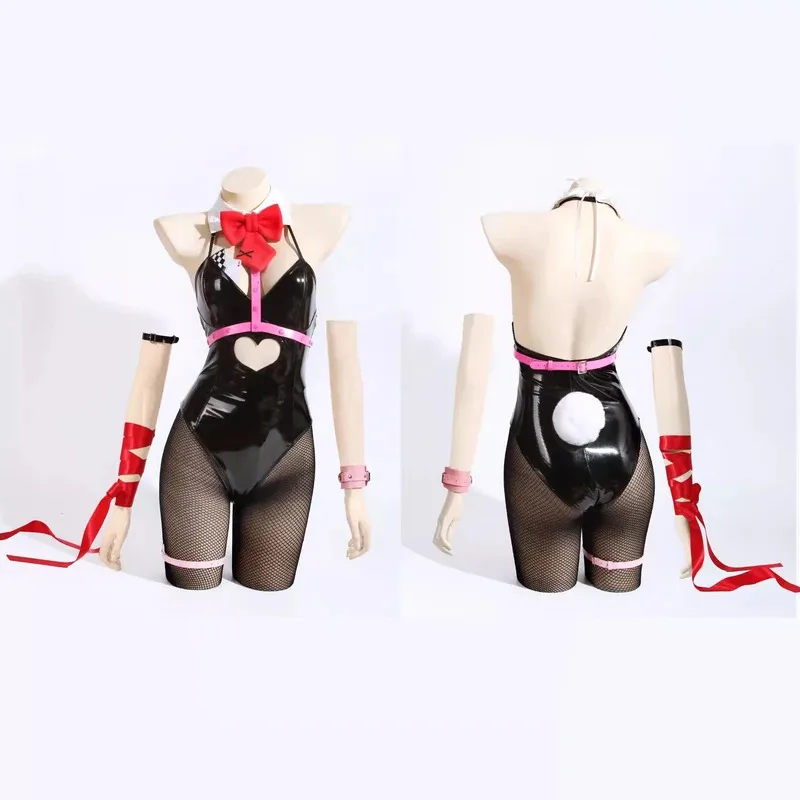 أرنب Mikuu تأثيري الوردي الأرنب دعوى فسيفساء لفة أرنب هول هالوين ازياء للنساء الأرنب فتاة زي أنيمي شعر مستعار تأثيري