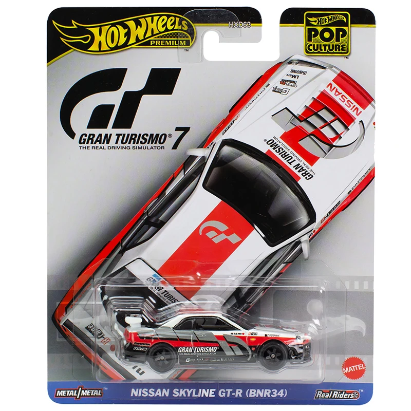 Original Hot Wheels Premium Car Pop Culture Toys Boys Diecast 1/64 Gran Tourismo Nissan Skyline GTR Mutt Cutts Van Packin Pacer