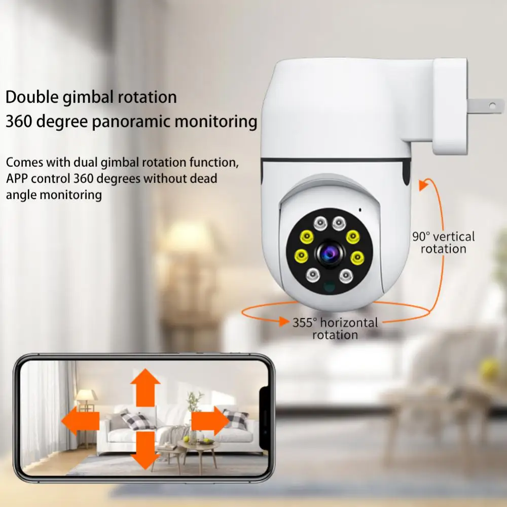 Automatic Tracking Cctv Camera Two-way Audio Plug Bulb Camera 90 Db Night Vision Surveillance Camera Smart Home Infrared