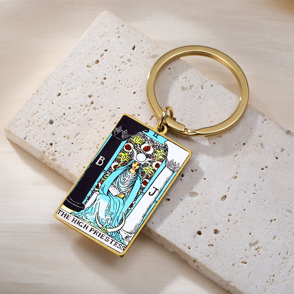 Dawapara بطاقات التارو المفاتيح متعددة نمط ملون التارو الرائد أركانا علم التنجيم العرافة تميمة سحرية مجوهرات من صلب لا يصدأ