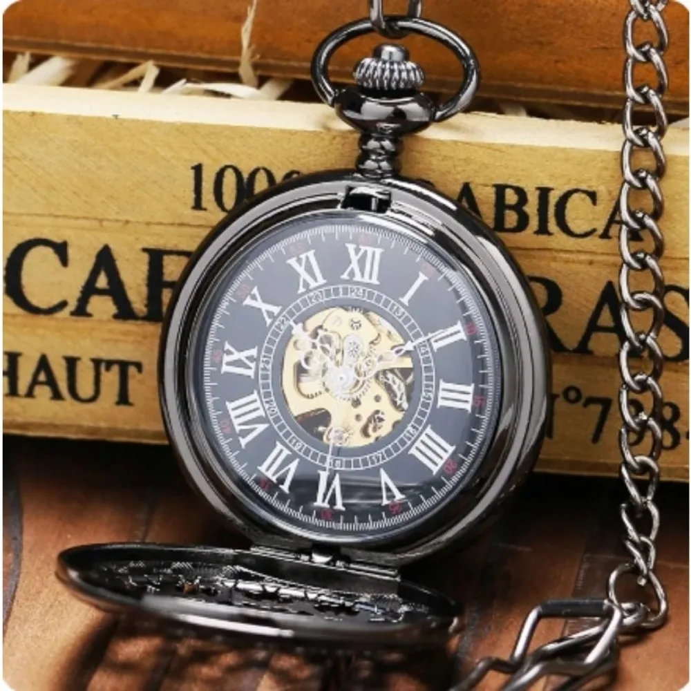 Reloj de bolsillo para hombre, accesorio mecánico, clásico, Retro, telaraña, hueco, Punk antiguo, regalo