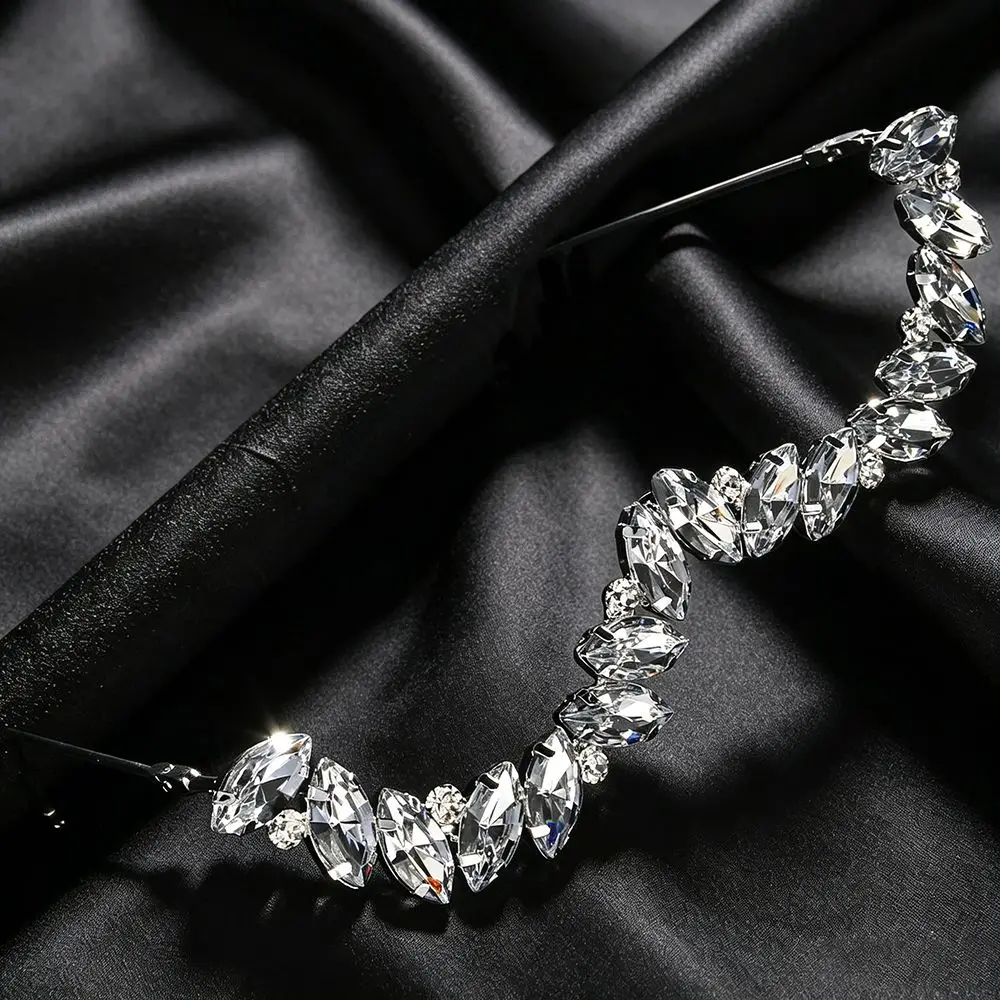 Waterdrop Shape Rhinestone Eyeglass Frame Zircon Crystal Glitter Mask Decoration Face Jewelry Shiny Metal Glasses Frames