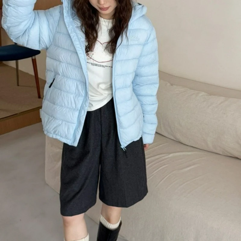 2025 Autumn and Winter New Thin Cotton-padded Jacket Ladies Hooded Cotton-padded Jacket Outdoor Soft Shell Cotton-padded Jacket