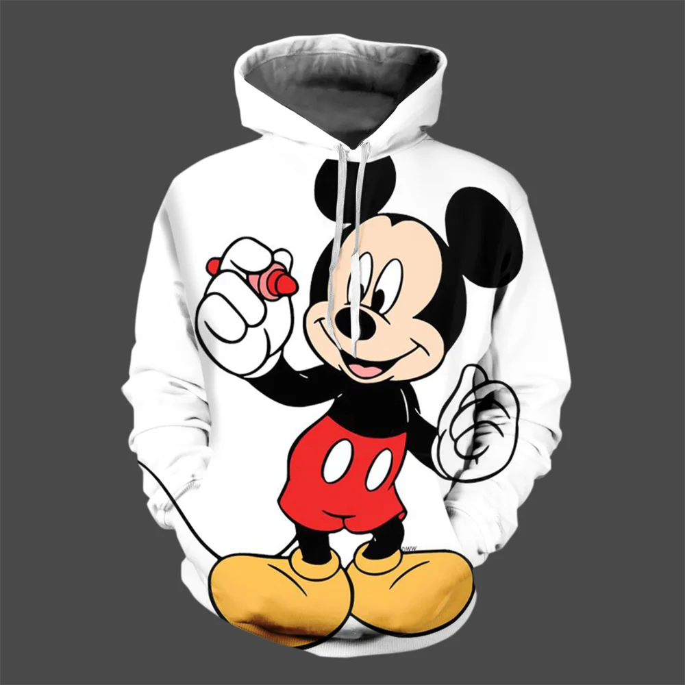 

Mickey Minnie Children's Hoodie Disney Boy Girl Pullover 3D Printing Cartoon Pullover Fashion Men's Hoodie MINISO Men's Clothing