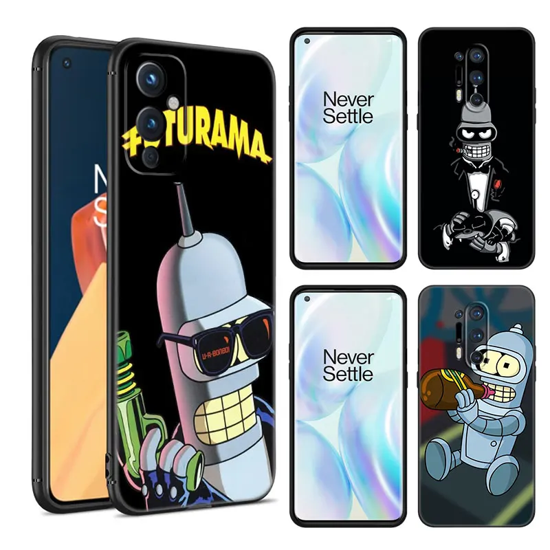 Anime F-Futurama Bender Black Silicone Phone Case For OnePlus 9R 10R 11R 12R ACE 2 Pro 2V 3V Nord CE 2 3 Lite 4 N10 N20 N30 SE