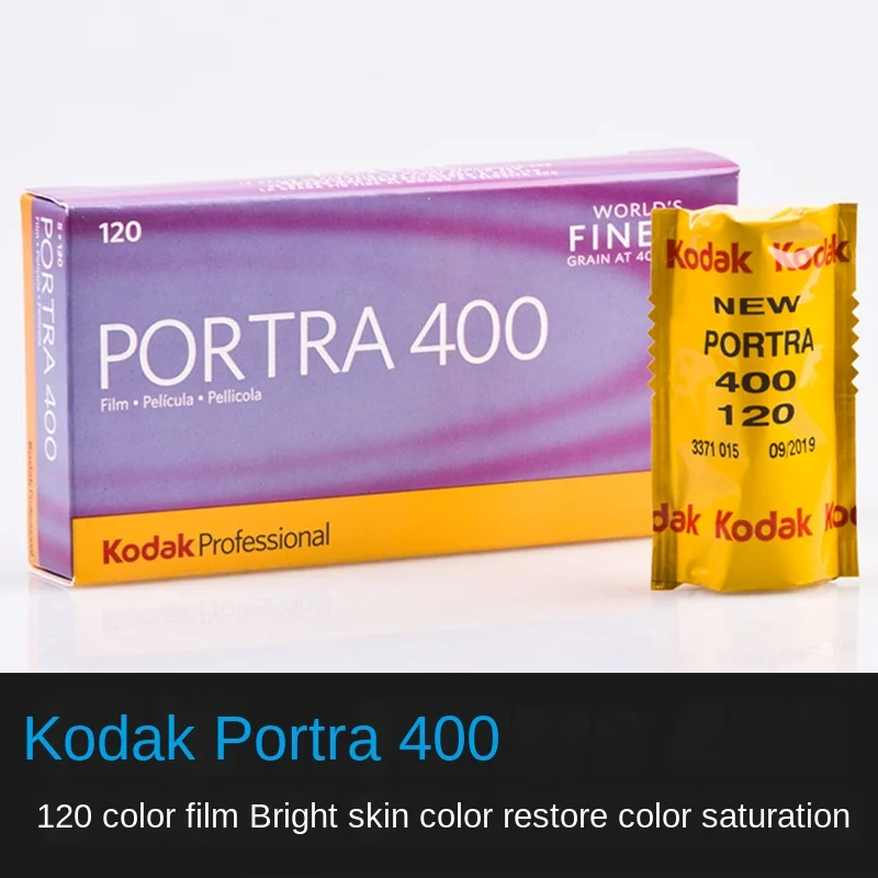Kodak 120mm Profesional PORTRA 400 turret Film Negatif Warna Potret Luar Ruangan Fin Grain 1-10 Roll Film (Tanggal kedaluwarsa: 2026)