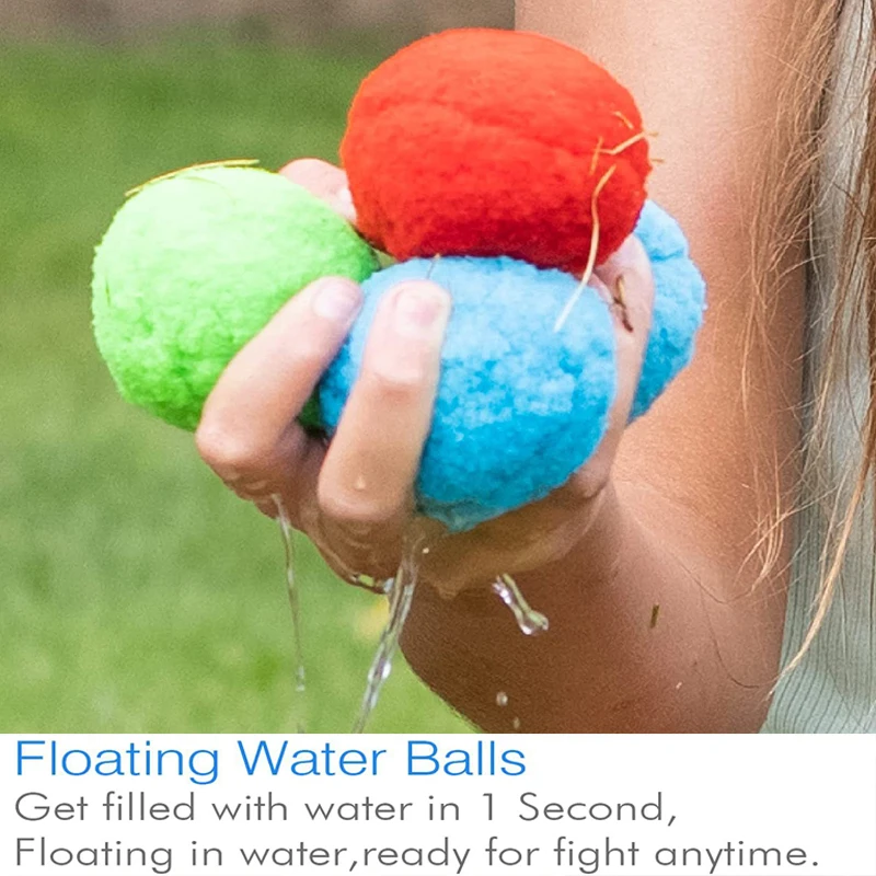 Water Balloon Set Reusable Children Water Toys for Kids Swimming Pool Outdoor Beach Toy Water Game  Quick Fill Cotton Balls