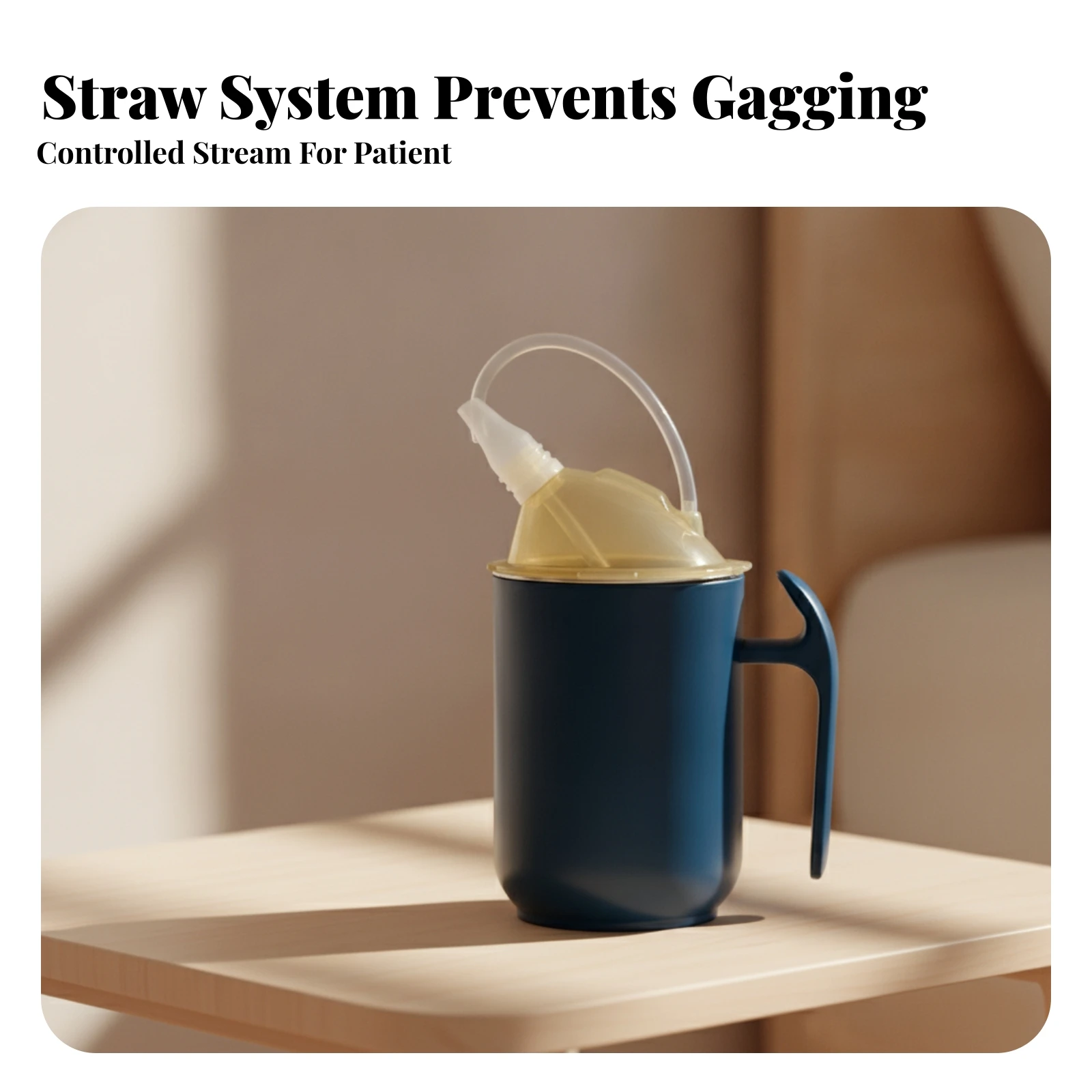 Nursing Cup with Straw Insulated Adult Sippy Cup Firm Grip Odorwithout Extra Charge for Bedridden Patients, Home Care, Bed