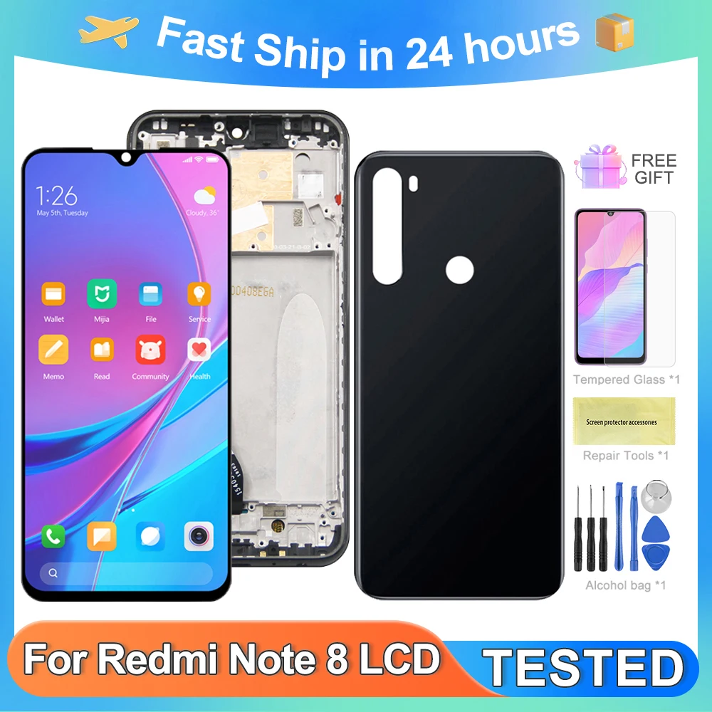 شاشة LCD تعمل باللمس استبدال محول الأرقام الجمعية ، ، "، يصلح ل Xiaomi Redmi Note 8 ، M1908C3JH ، M1908C3JG