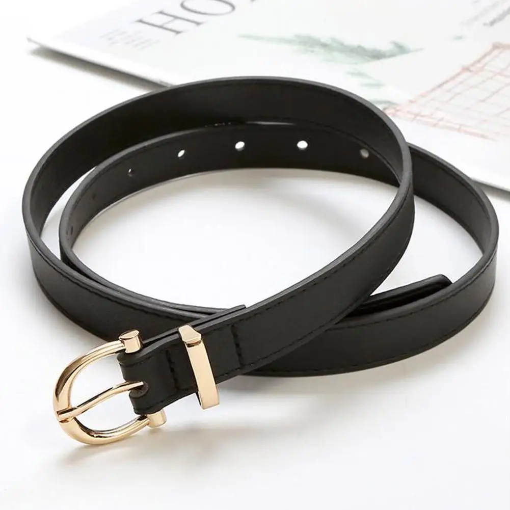 Women's Belt Fashion Pin Buckle Thin Belt Soft Belt Women Cargo Pants Jeans Windproof Belt PU Leather Belt Skirt Accessories