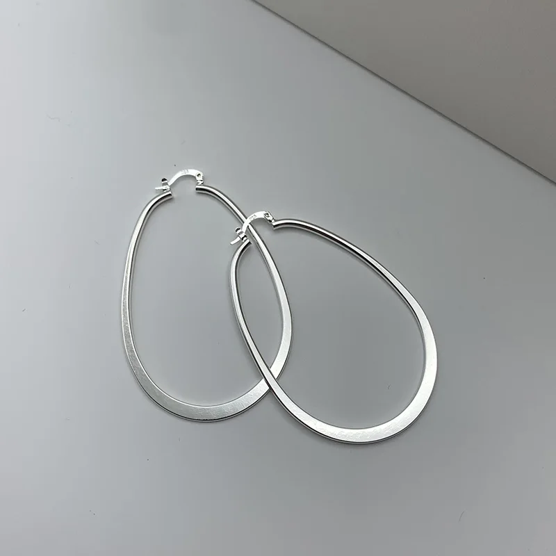 

Fashion 925 Sterling Silver 65MM Big U Shape Hoop Earrings For Women Charm Wedding Gift Party Jewelry