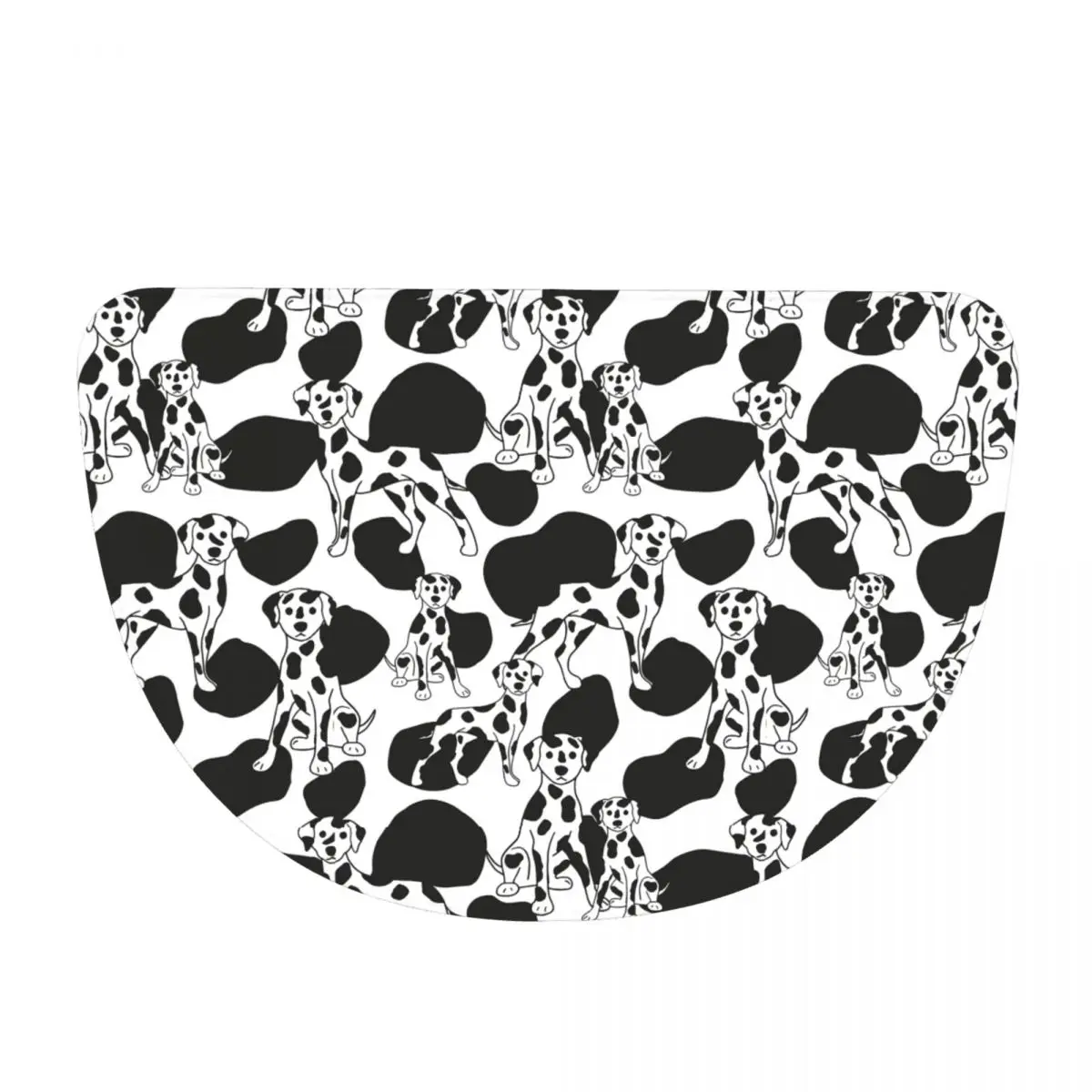 Spots And Dots Dalmatian Dalmatian Dog Print Soft Half Round Doormat Non Slip Bathroom Mat Absorbent Floor Carpet Living Room
