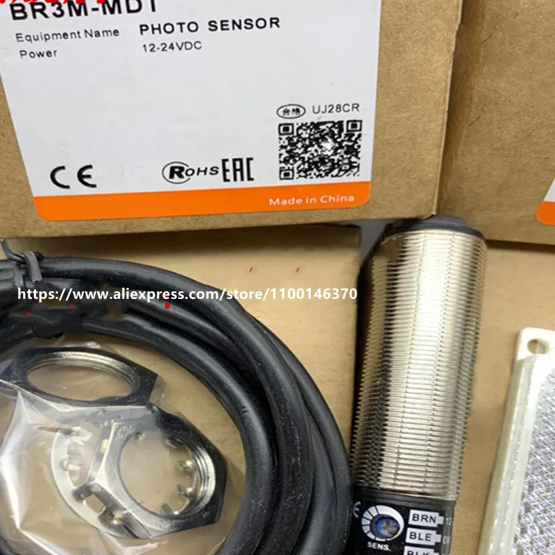 2Pcs New High Quality Autonics BR3M-MDT BR3M-MDT-P Photoelectric switch mirror reflection