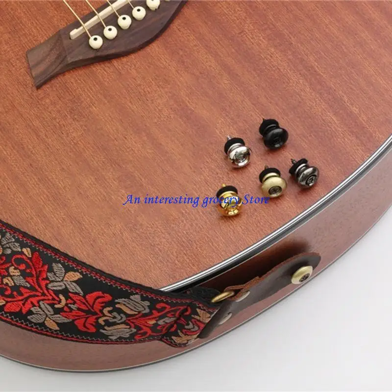 652D Guitar Strap Button Guitar Strap End Pins with Mounting Screw and Felts Cushions