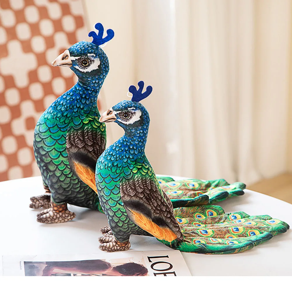 

Children's Imitation Peafowl Peacock Doll Stuffed Plush Toy Soft Animal Stuffies for Kids