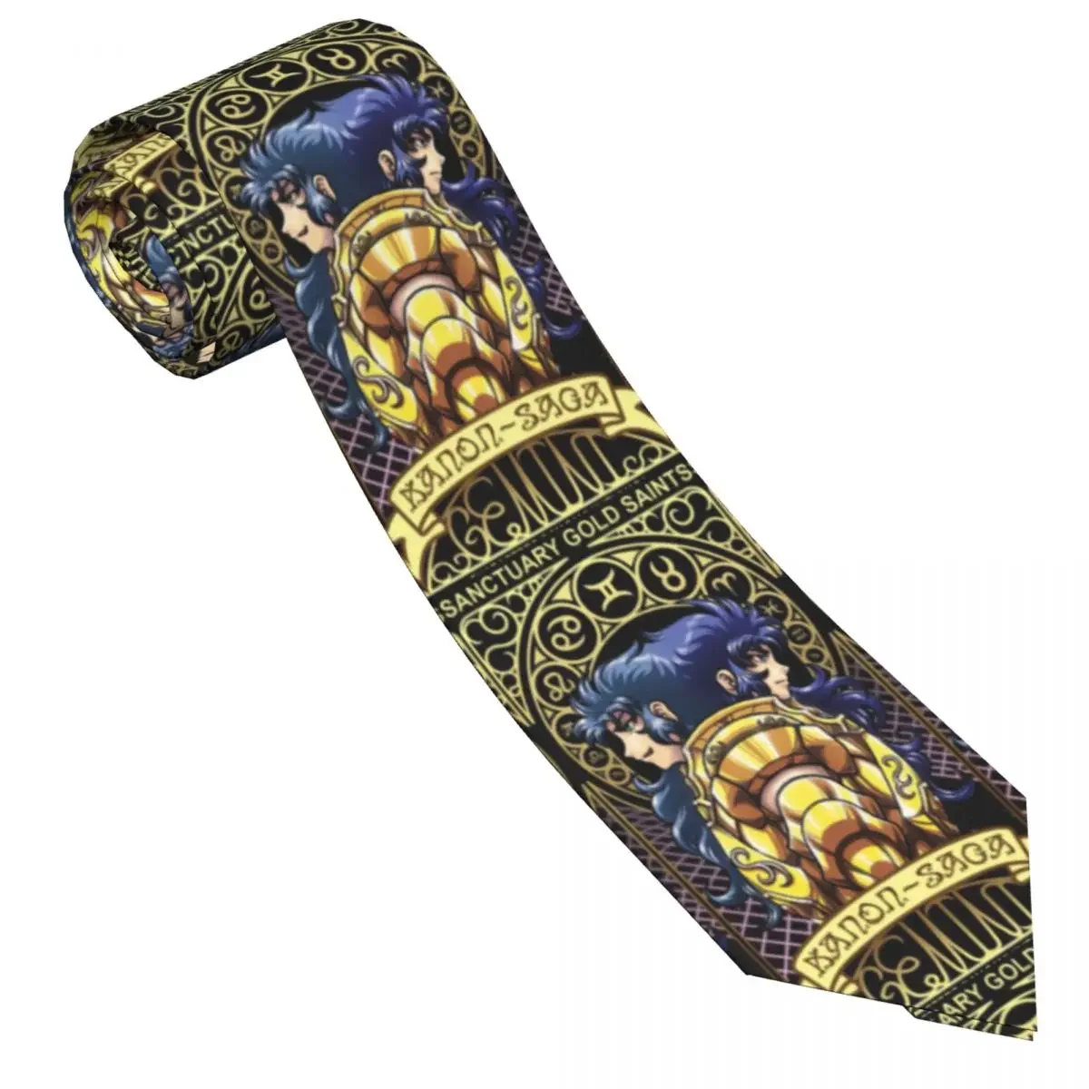 Anime Gold Saints Tie Knights of the Zodiac Daily Wear Party Neck Ties Cool Neck Tie For Men Collar Tie Necktie Birthday Gift