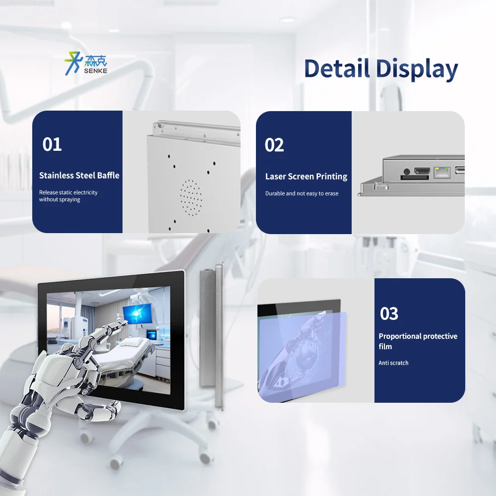 Industrial Screen Panel Pc Senke 13.3 Inch Industrial One Pc Embedded Fanless Industrial Touch Panel Pc