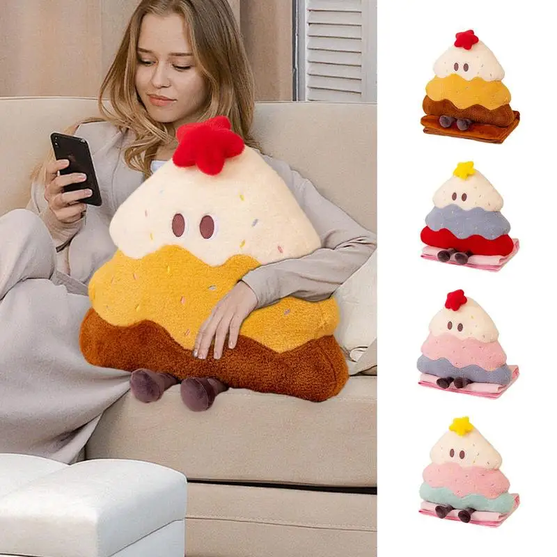 

2 in 1 Throw Pillow Blanket Cake Stuffed Toys Office Pillow Cushion Nap Sofa Bed Home Car Blankets Cartoon Decorative Kids Gifts