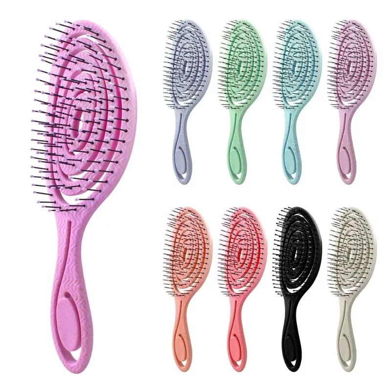 Mint Green Biodegradable Detangling Hairbrush Soft Vent Wet Lightly Pull No Harm Hair Eco Friendly Antistatic Massage Hair Brush