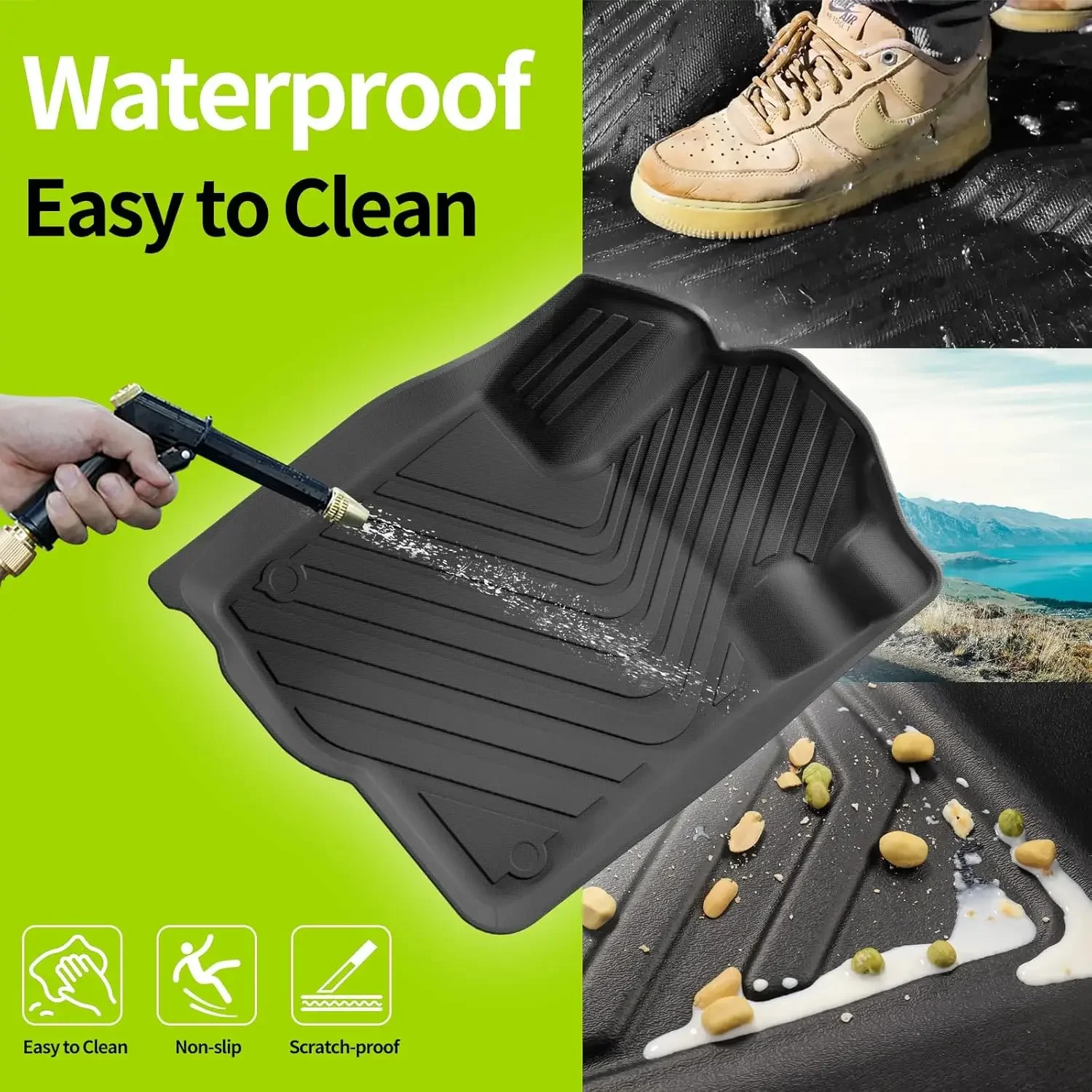 يتضمن الحصير الأرضية لهوندا CR-V CRV 2025 2024 2023 بطانات أرضية هجينة لجميع الأحوال الجوية لملحقات CRV الصف الأول والثاني TPE