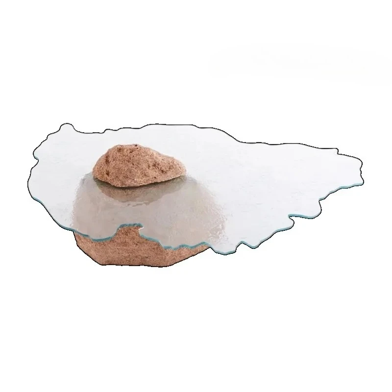 

Современный минималистичный креативный журнальный столик, дизайнерский низкий столик из закаленного стекла для гостиной, гостиной, в форме лавы