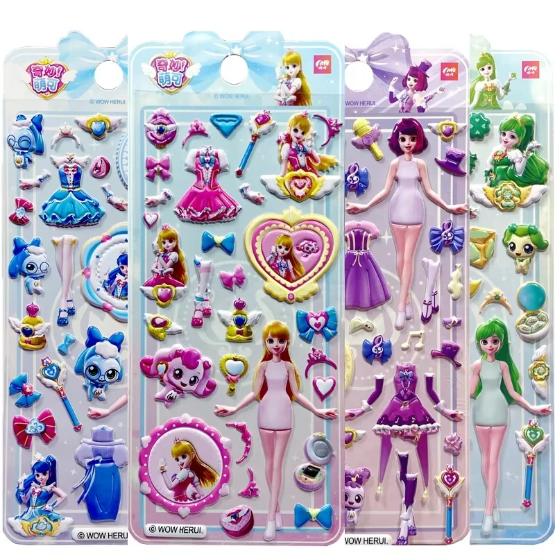 حار بيع الصيد Teenieping ملصقات الكرتون أنيمي الأميرة اللباس ملصقات الفتيات رياض الأطفال مكافأة ملصقات مجموعة هدية عيد ميلاد