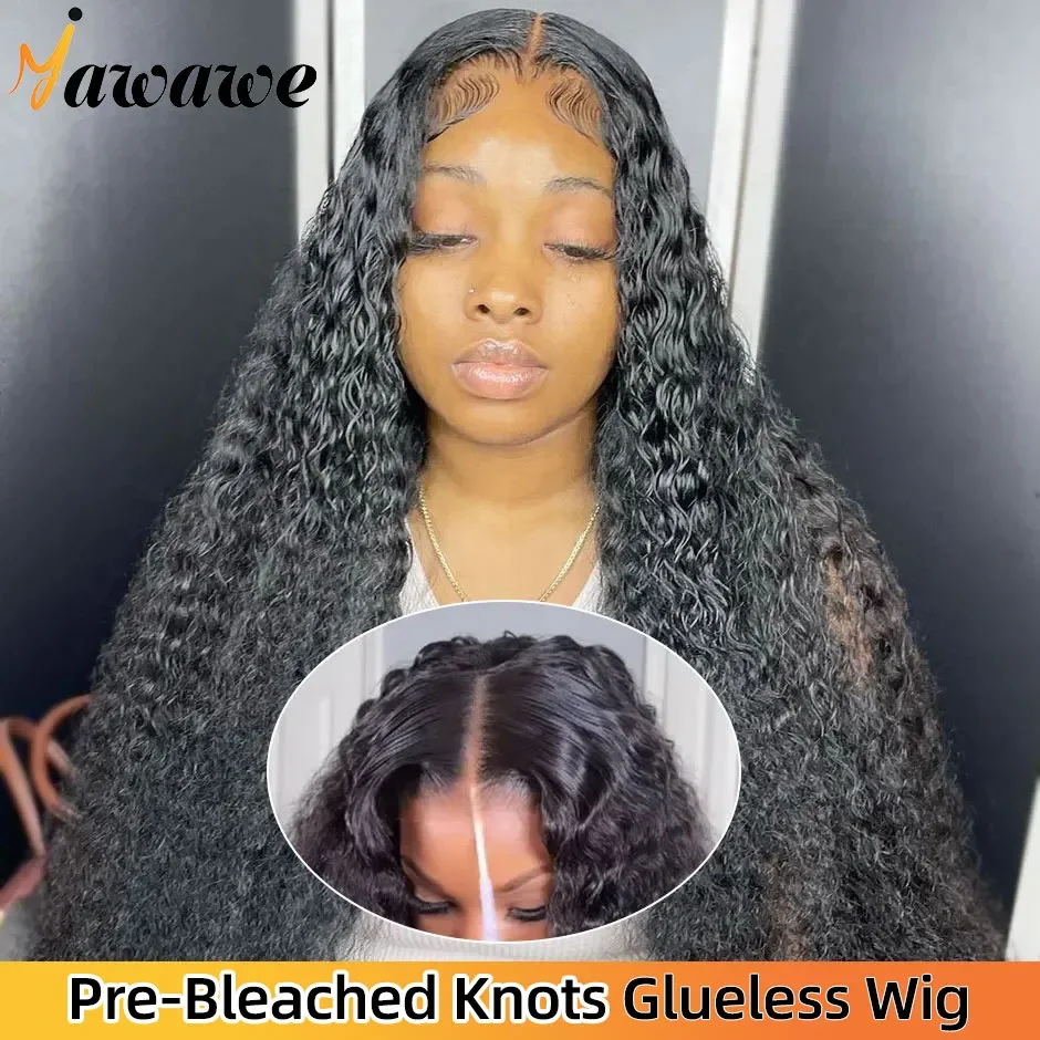 Glueless Wig Human Hair Ready To Wear Water Wave 6x4 Pre-plucked Lace Frontal Wigs For Women Curly HD Lace Wigs curly wigs