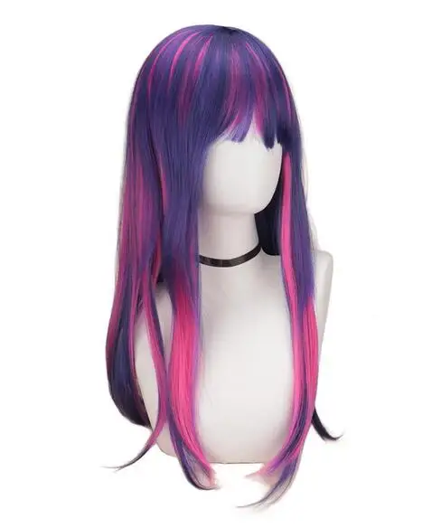 Cosplay Wig Long Purple Rose pink Cosplay Anime Ponytail Heat Resistant Synthetic Cosplay Wigs