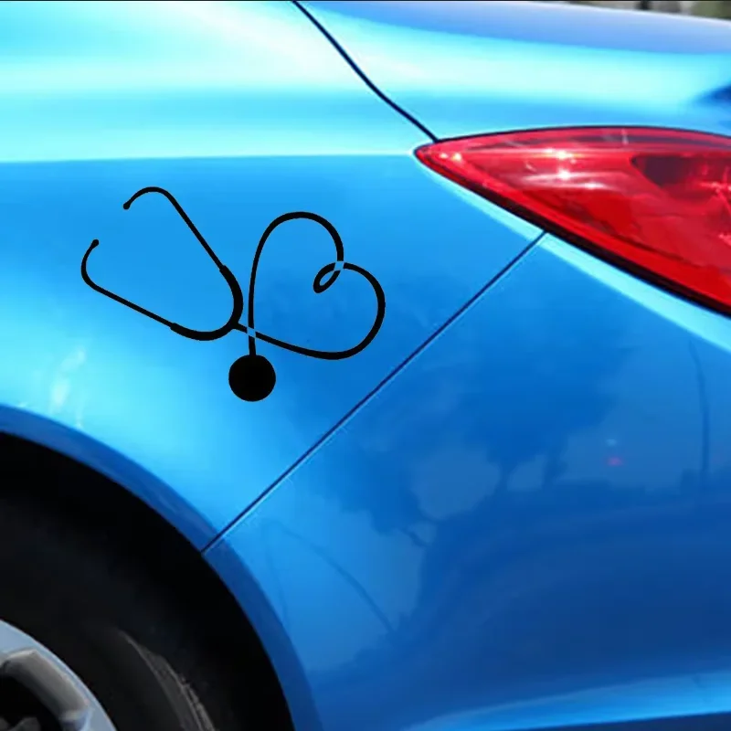16 * 11.3CM Nurse Doctor stethoscope Love shaped car window bumper, motorcycle accessories, vinyl car stickers view 2