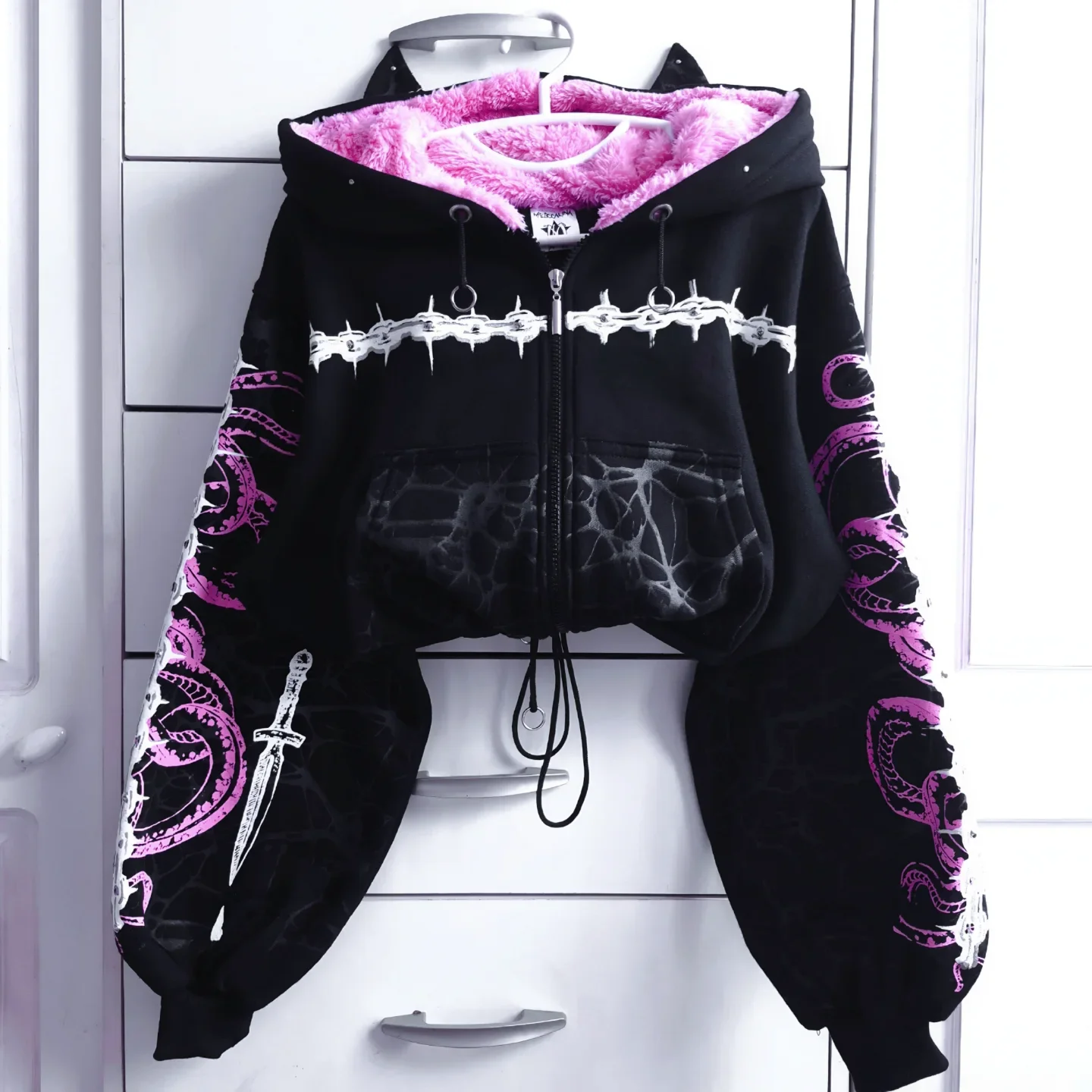 الشارع الشهير هوديي Y2K الملابس النسائية الملابس الهيب هوب الحضرية الرجعية الجرافيك المتضخم هوديي البلوز سترة عادية Y2K الملابس