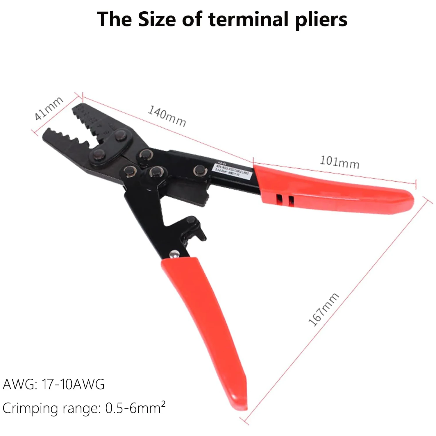 Imagem -03 - Terminal de Crimpagem Alicate Não Isolados Ratchet Wire Crimper Tool Ferramenta de Crimpagem para Terminais 1017 Awg 0.56.0 mm ² Hs-6l