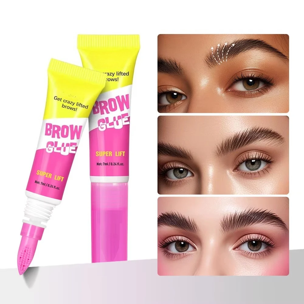 Brow Lamination Gel With Comb Super Lift Brow Glue Long Lasting Strong Hold Clear Gel For Defined Eyebrow Makeup