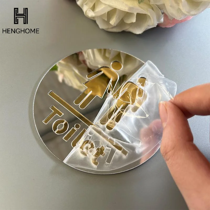 10cm3D Toilet Sign Acrylic Men Women Bathroom Self-Adhesive Wall Sticker DIY Decor For Office Business Hotel Cafe Public Door