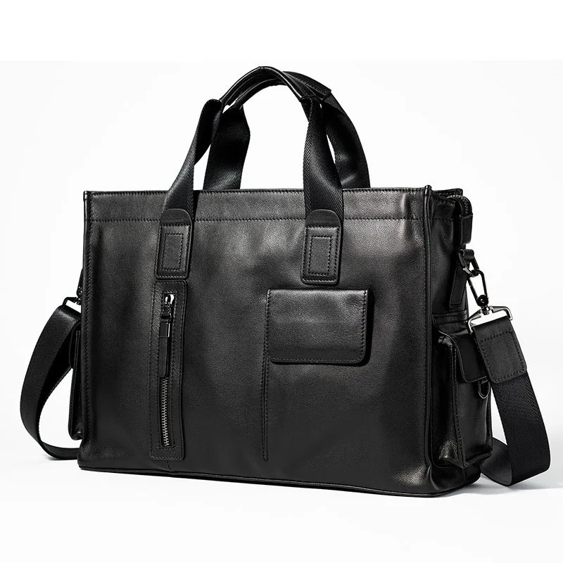 

New men's fashionable luxury handbag, genuine leather business casual briefcase, single shoulder diagonal cross men's bag