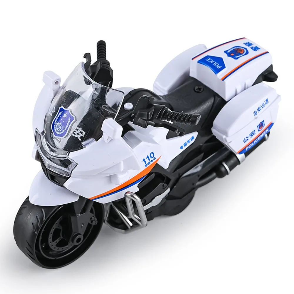 Plastic Inertial Motorcycle White Black Red Green Drop-resistant City Service Motorcycle Flexible Vehicle Children Boy Gift