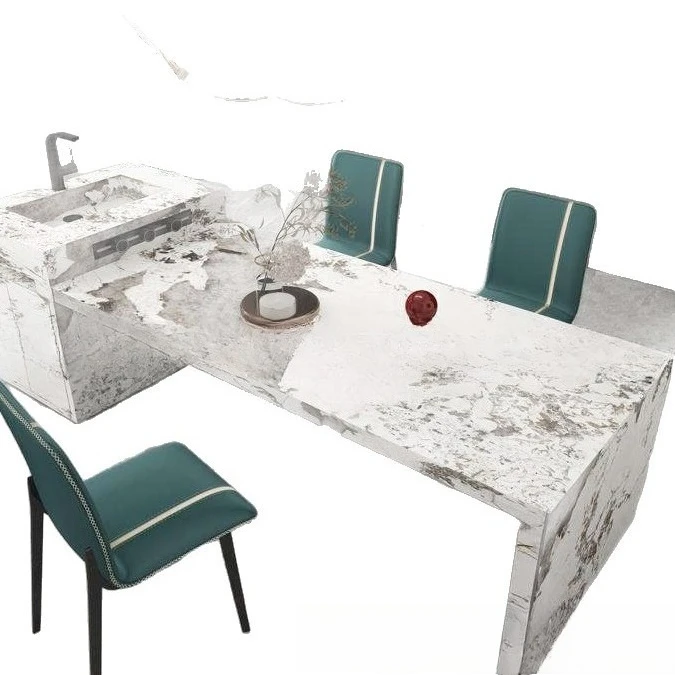 

Slate island, dining table, all-in-one, retractable, Italian, minimalist