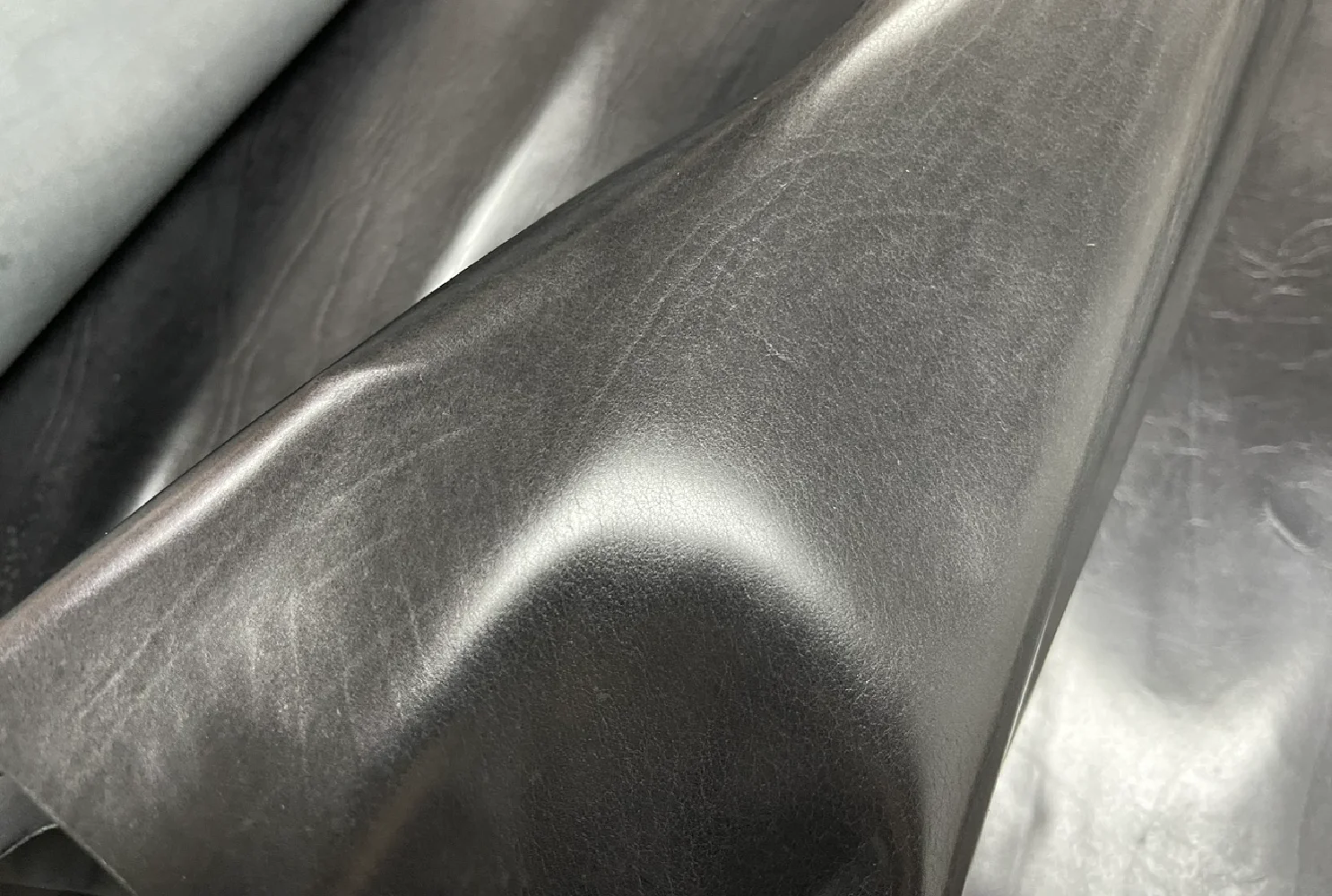 High Grade Leather! Italian Black Calf Skin, Pretty Black, 7-8 SF Tire lines with tire lines