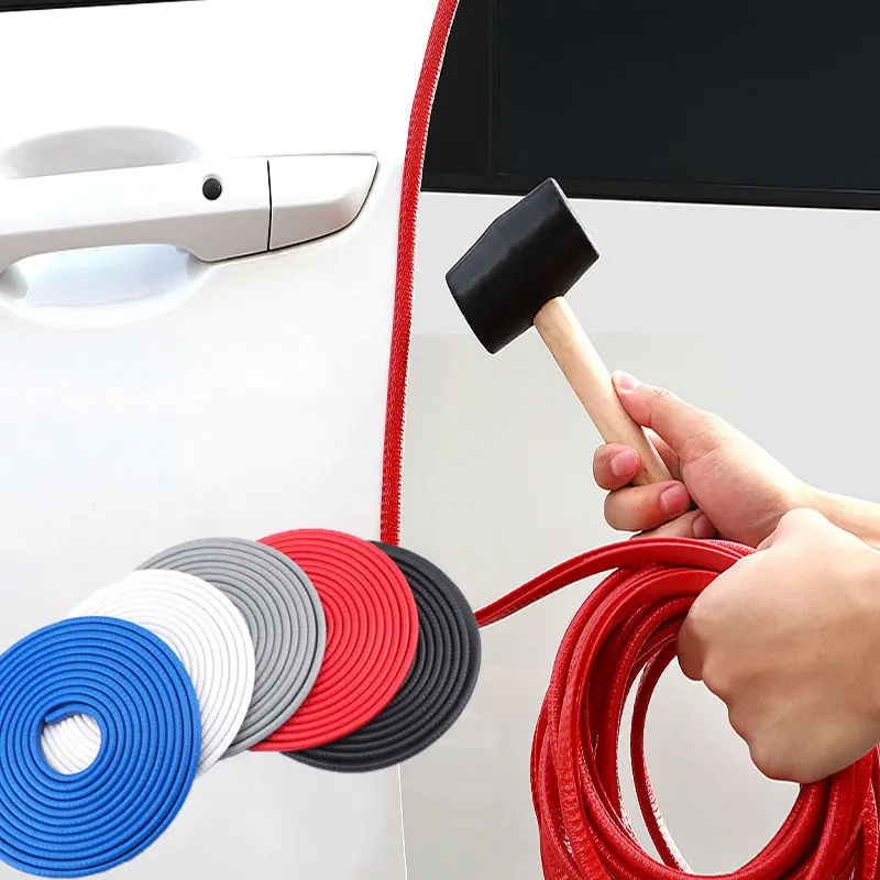 

2/5/10M U-shaped Car Door Anti Collision Strip with Steel Disc Bumper Trim Edge Scratch Protector Anti-Scratches Car Accessories